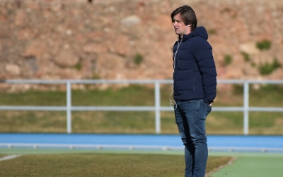 Jose Manzanera durant un entrenament del Sabadell a Sant Oleguer | Roger Benet